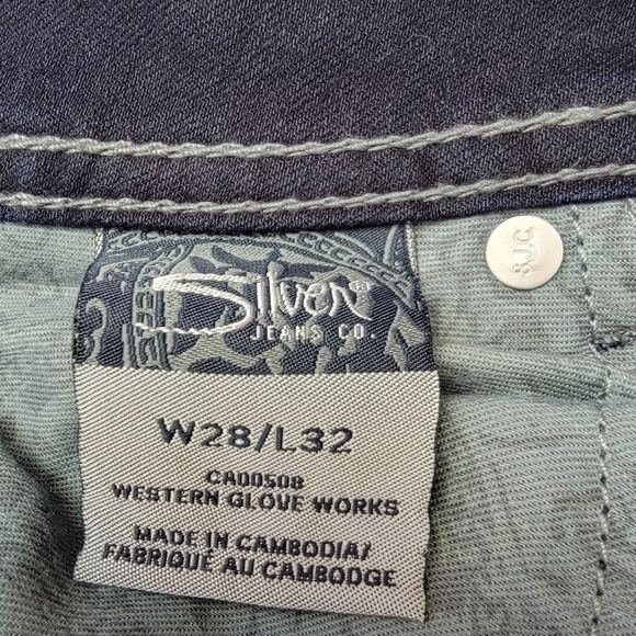 Silver Jeans Suki Mid Rise Bootcut Dark Wash Denim Blue Jeans Sz 28X32 - Picture 14 of 15